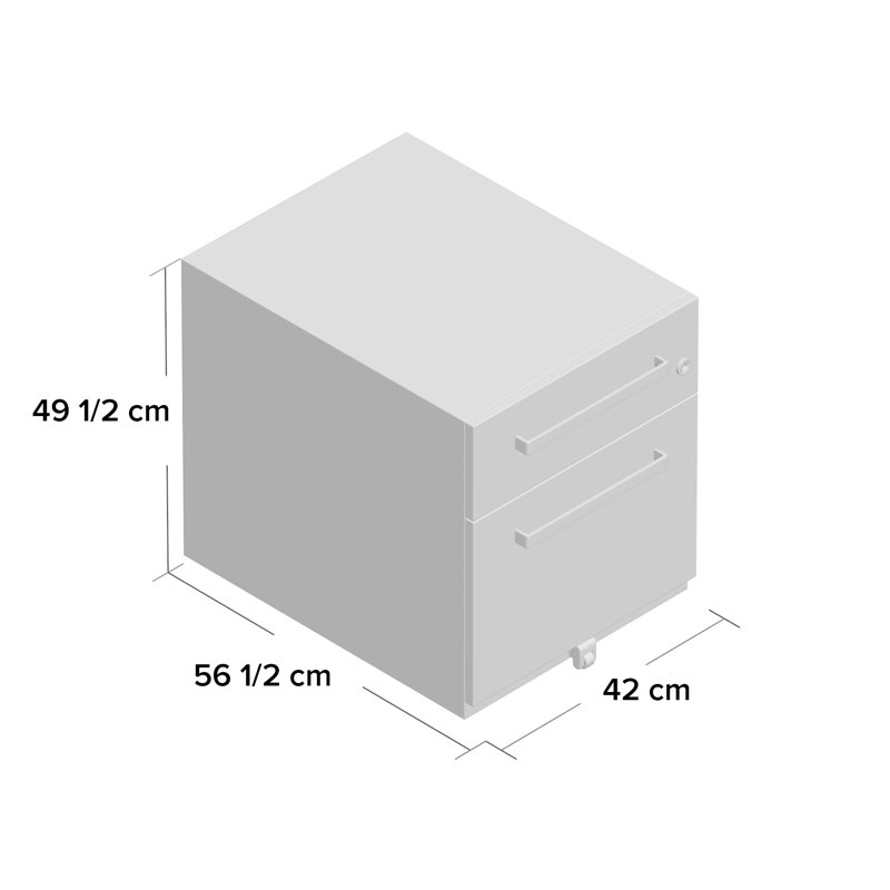 Note 2 Drawer Filing Cabinet, White
