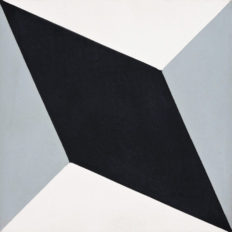 Diamond 8" x 8" Cement Patterned Wall & Floor Tile, Gray/Black