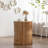 Cylindrical Side Table with Vertical Relief Texture – Retro Style