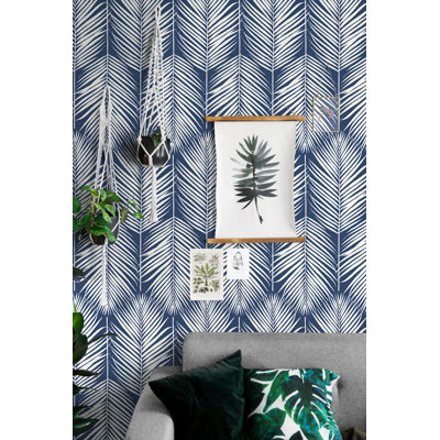 Wyndham Peel & Stick Grass Cloth Floral Wallpaper Roll