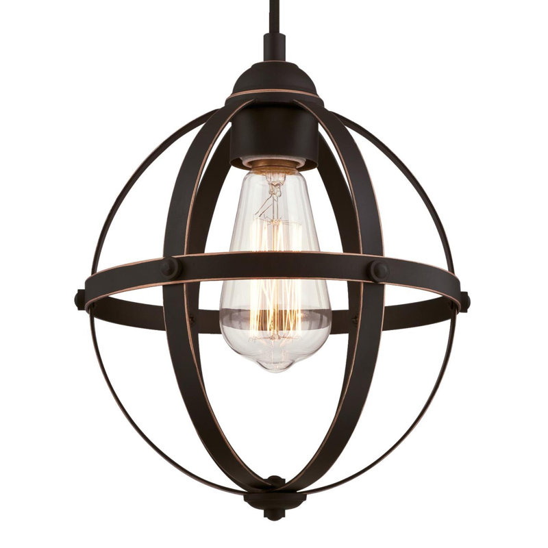 Luminaire suspendu sphère 1 lumière Genna, Bronze huilé