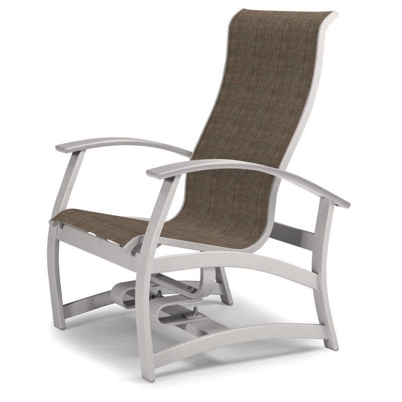 Askar Powder Coated Aluminum Outdoor Lounge Chair, Atlantis Royal Blue Sunbrella®, White P50, Gloss White