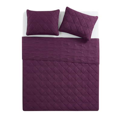 Lucy 3-Piece Pinsonic Diamond Microfiber Quilt Set