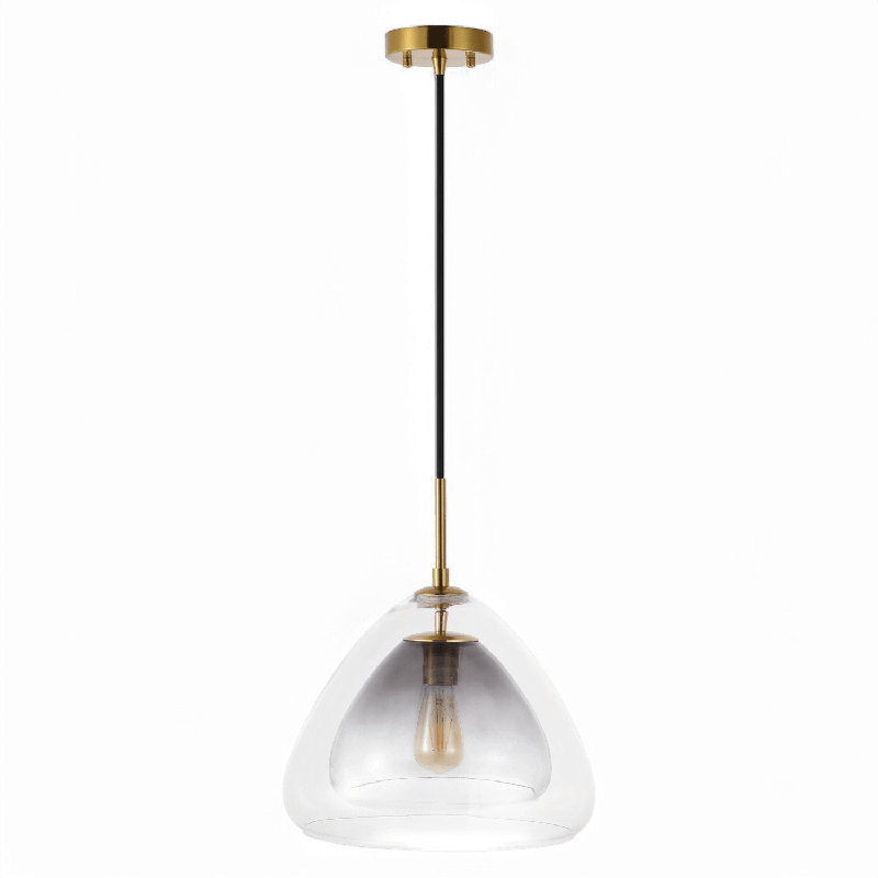 Luminaire suspendu Orris gris fumée et laiton