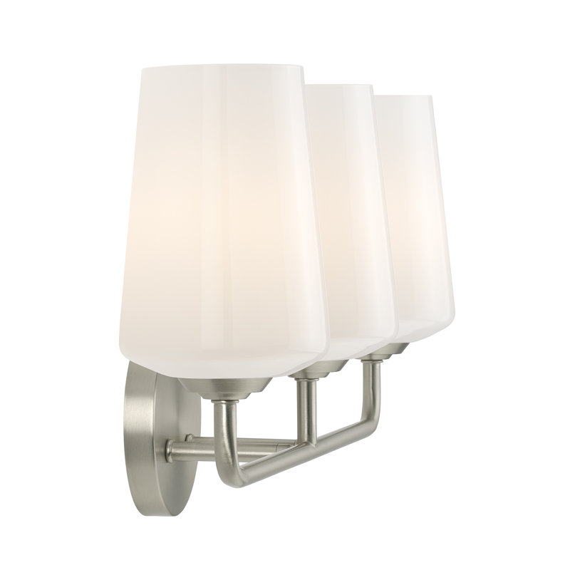 Celino Three-Light Bath & Vanity with Glass, Clear, Brushed Nickel