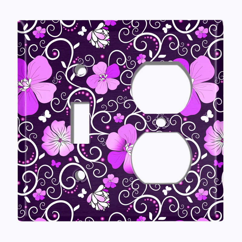 Plaque d'interrupteur en métal, Mauve