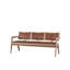 Mid-Century Woven Leather Arm Bench Weathered Natural