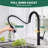 Kitchen Faucet with Pull Down Sprayer, Single Hole Kitchen Sink Faucets, 304 Stainless Steel, Dual-Function Faucet for Sink Farmhouse, Black-122877581