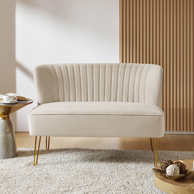 Noemi 2 Seater Velvet Sofa, Tan