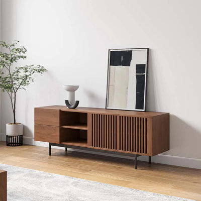 Meuble télé Mid-Century moderne pré-assemblé