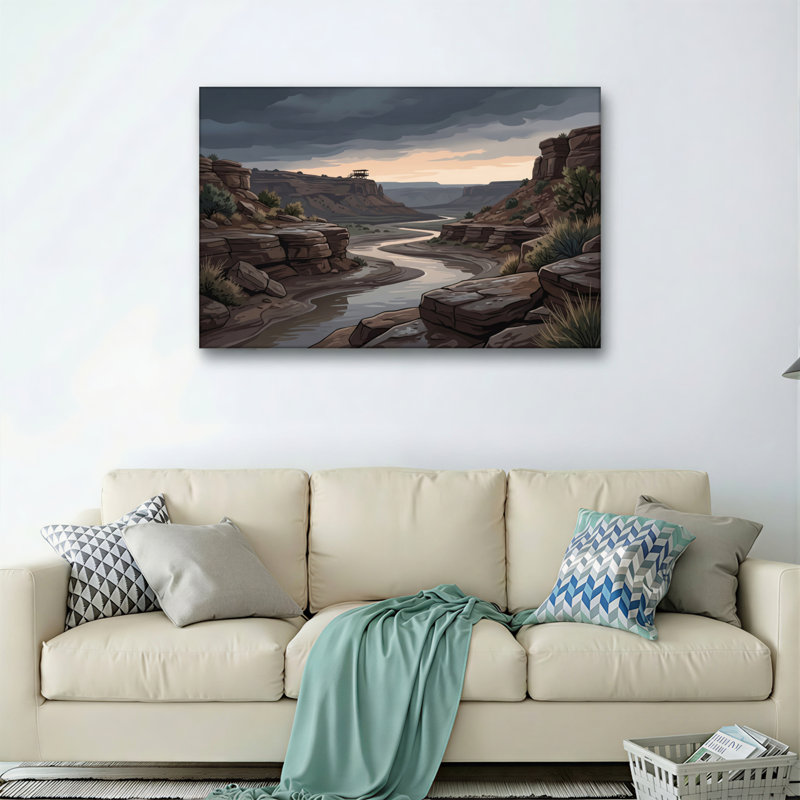 Ensemble de 1 tableau sur toile représentant un canyon désertique, 32"H x 48"W, Wrapped Canvas