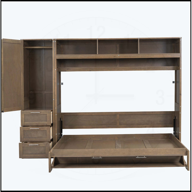 Lit escamotable double avec garde-robe