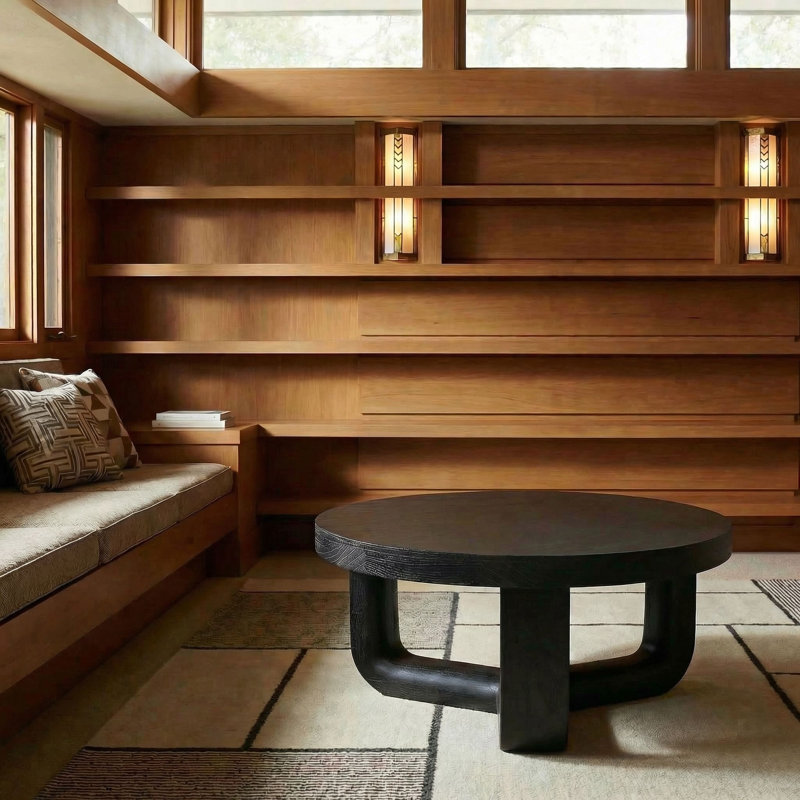 Joel Solid Wood Coffee Table, Cinder Black