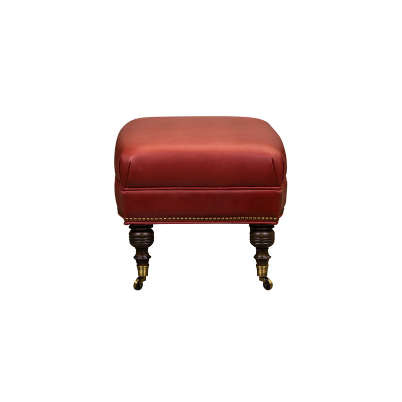 Corrine Ottoman in Linden Chcolate, Angelina Salsa