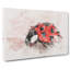 Red Ladybird Insect on a Pink Petal Watercolour - Wrapped Canvas-56659324