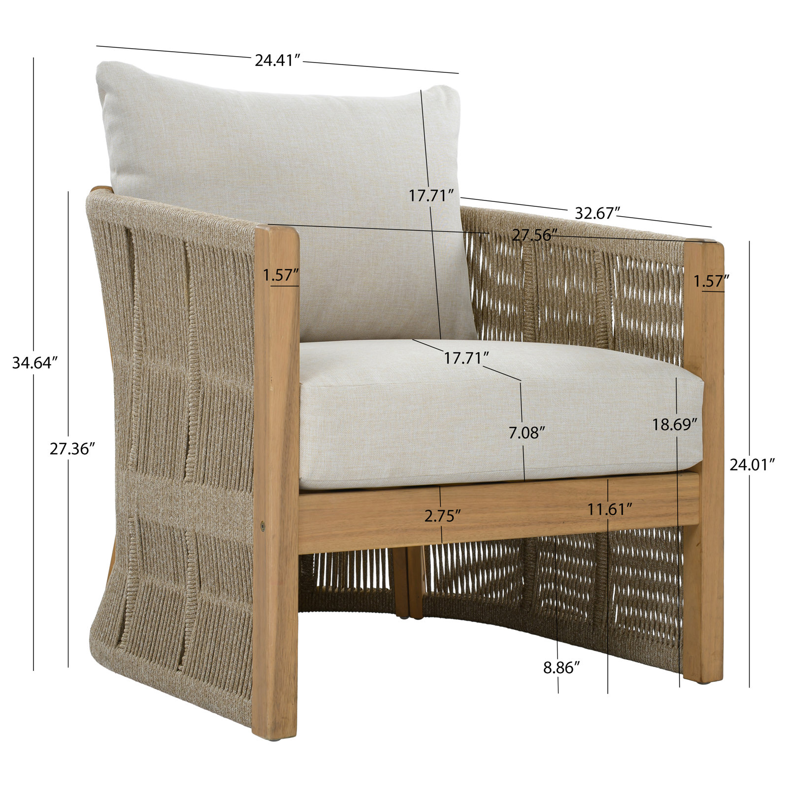 Summerfield Lounge Chair, Taupe