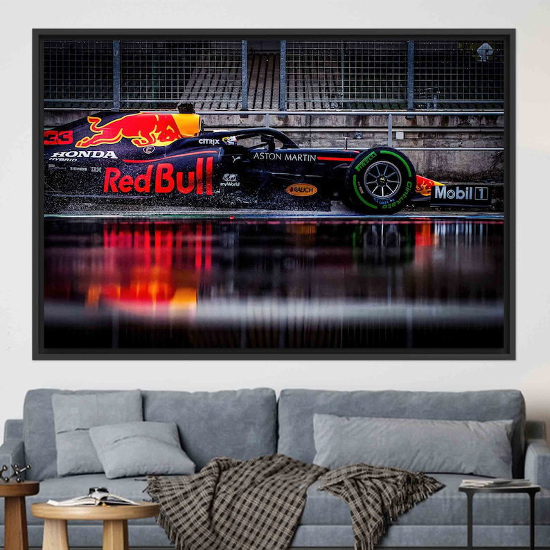 Customizable Formula One 3D Wall Art - Ideal Bedroom Decor who Love F1 Racing, Black, Framed Print without Mat, 33" H x 45" W