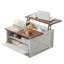 Table basse à plateau relevable en brun et blanc-175760162-175760163