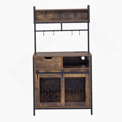 Huche de bureau polyvalente pour animaux de compagnie avec attrait industriel et options de rangement