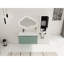 Meuble-lavabo de salle de bain moderne 36 "avec unité latérale, à fermeture douce, / blanc, armoire de rangement en résine et contreplaqué, blanc