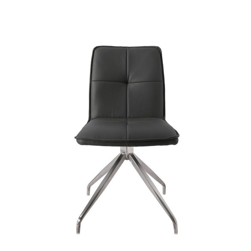 Kohan Tufted Upholstered Swivel Side Chair, Gray