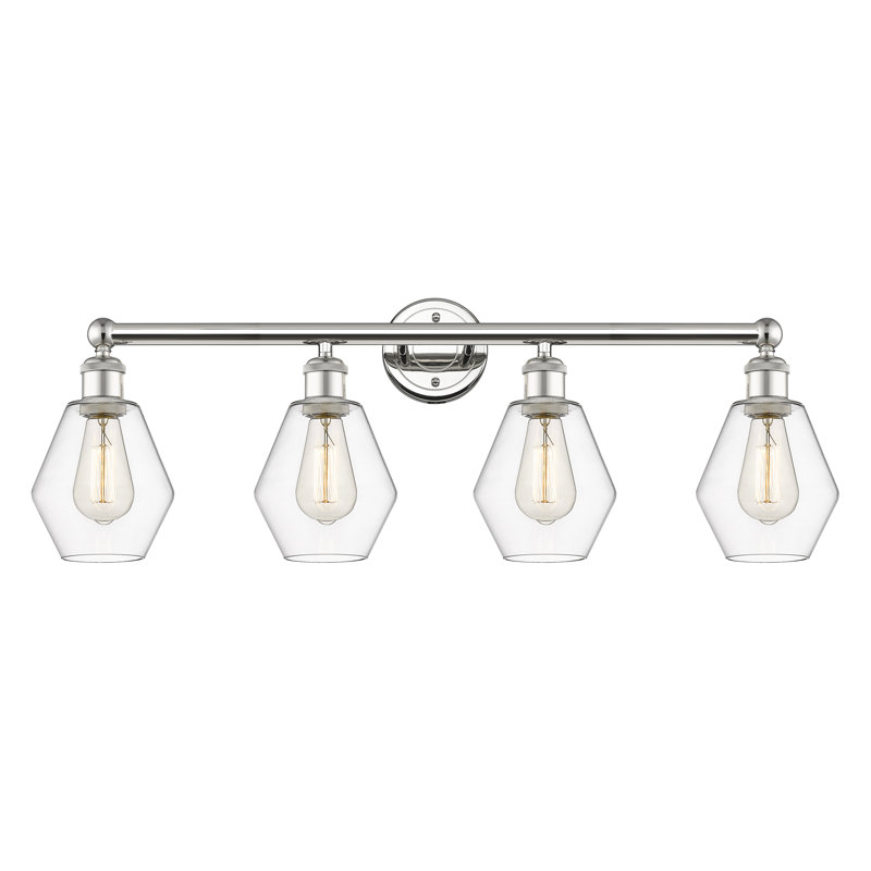 Gabbie 4 - Light Dimmable Vanity Light, Clear, Polished Nickel
