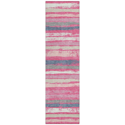 Sylira Pink Washable Indoor-Outdoor Rug - 