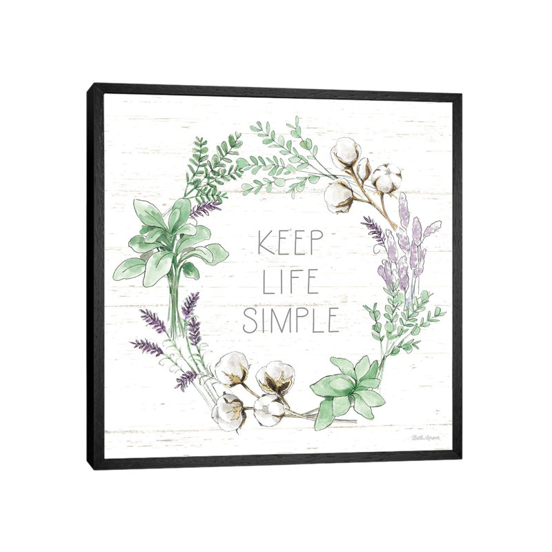 Farmhouse Cotton IX Sage by Beth Grove - Print on Canvas, 93.98 cm H x 93.98 cm W, Black Framed