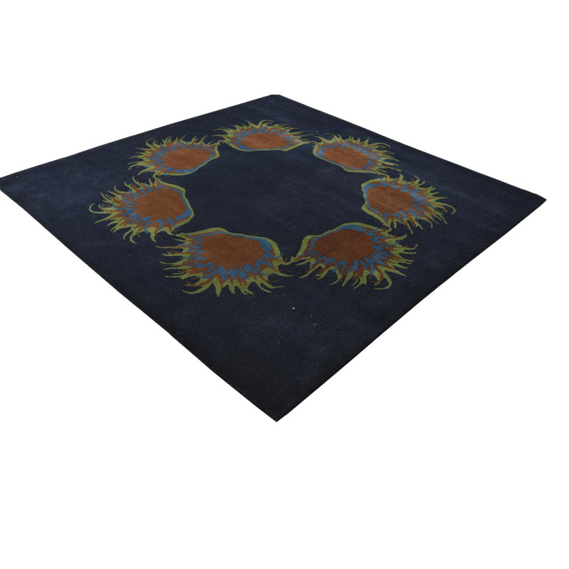 Tapis carré bleu marine Otto