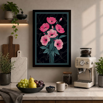 Pink Bouquet Botanical - Wrapped Canvas