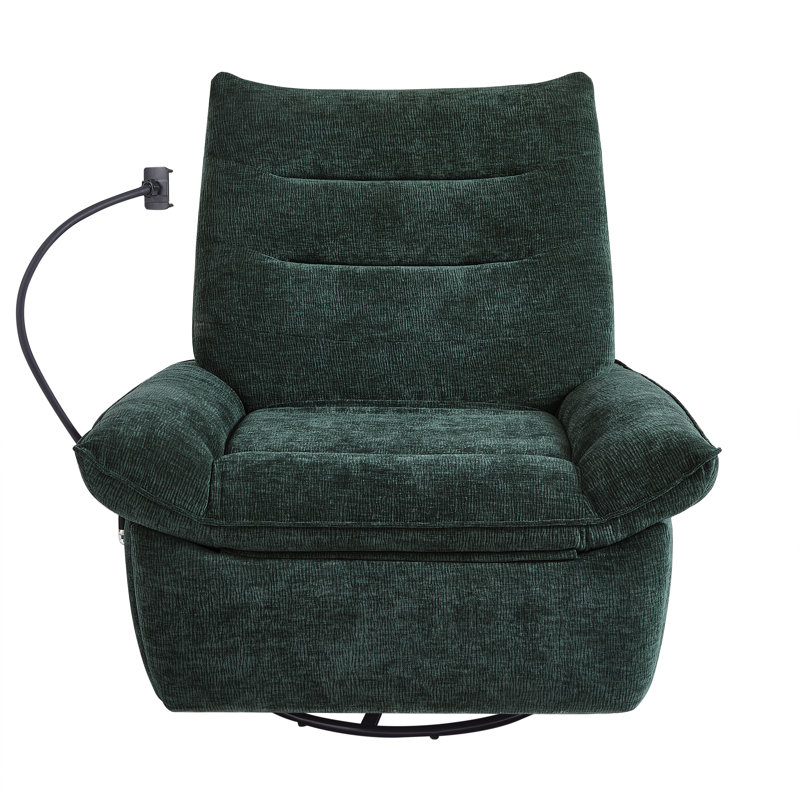 Upholstered Power Recliner, Green