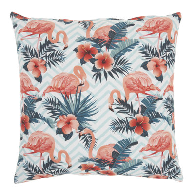Pink Flamingo Chevron Throw Pillow
