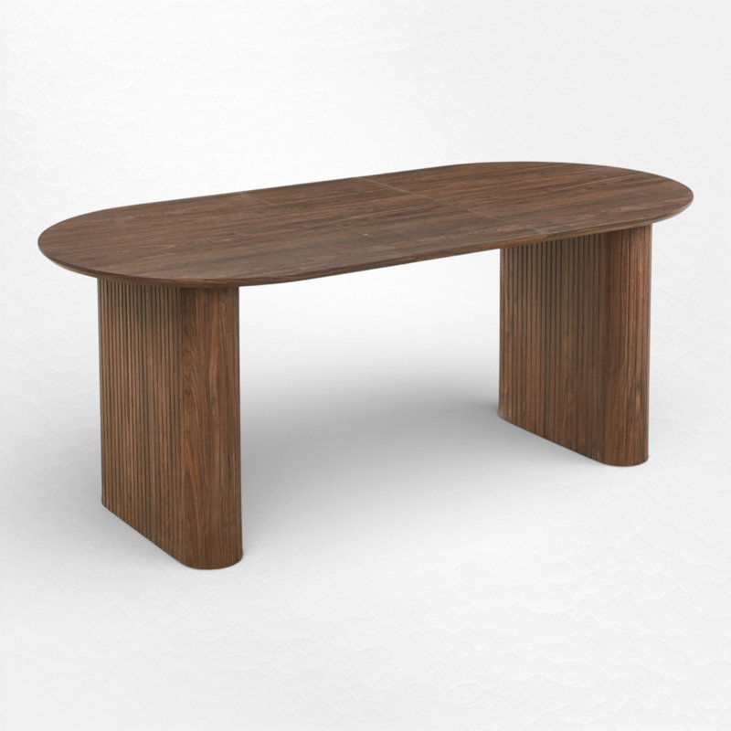 Extendable Dining Table With 2 Removable Leaves, Walnut