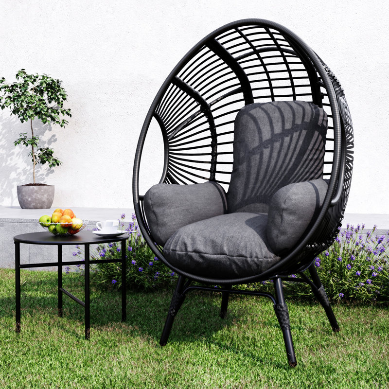 Fauteuil de patio en osier avec coussin en rotin de couleur New Style Pe Wicker