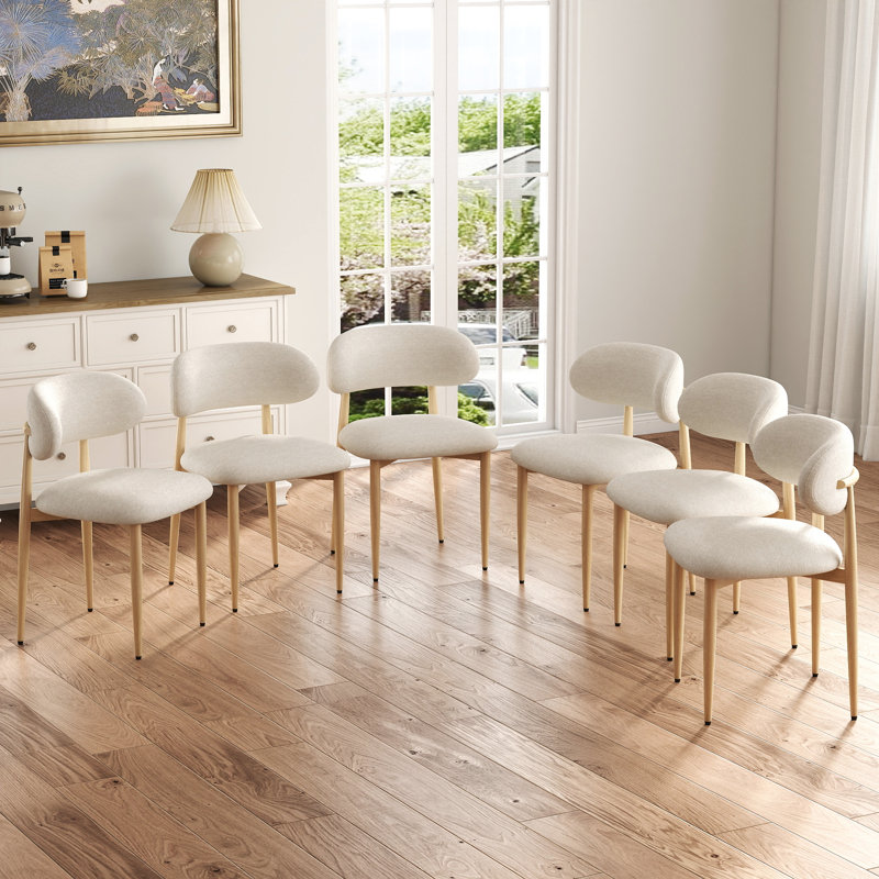 Ensemble de chaises de salle à manger en tissu robuste de 2/4/6, chaises d'appoint rembourrées avec cadre en métal, chaises d'appoint durables et multi-styles pour la salle à manger de cuisine