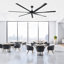 Ventilateur de plafond industriel 84 po à très grande hauteur 84 po avec télécommande et ventilateur de plafond à 6 vitesses CC sans lumière pour entrepôt / garage / atelier-1299263082-1316072112
