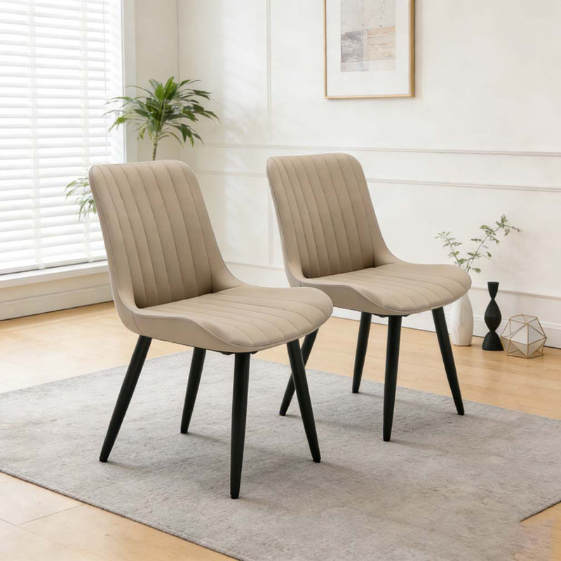 Ensemble de chaise de salle à manger moderne et minimaliste, Crème, 2