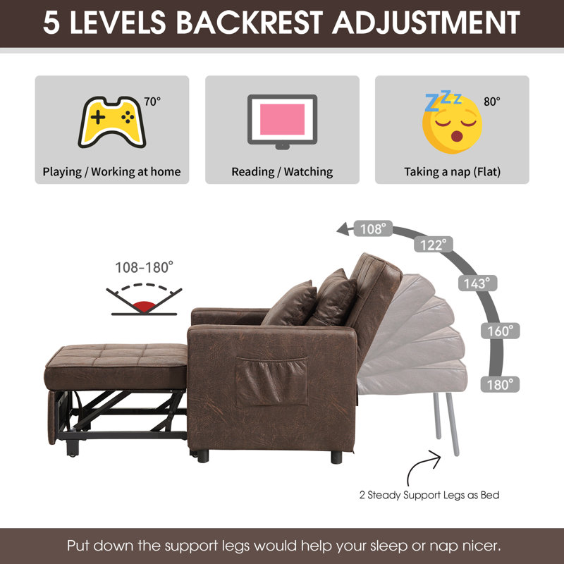 Fauteuil convertible 35 po