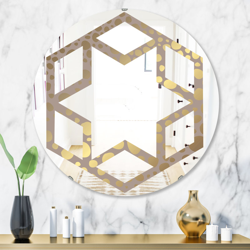 Miroir mural Hexagon Star Marble Design III, H 31,5 po x l 23,7 po
