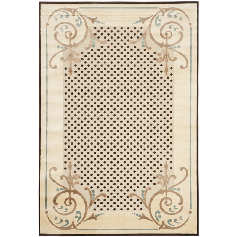 Handmade Brown and Cream Tufted Wool-Viscose Rectangular Rug