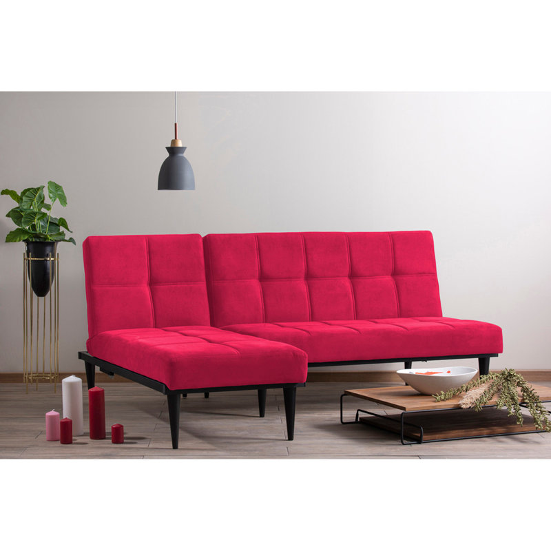 Canapé modulaire 2 pièces Breac, 100% polyester fuchsia, H 16,1 po x l 84,3 po x P 74,8 po
