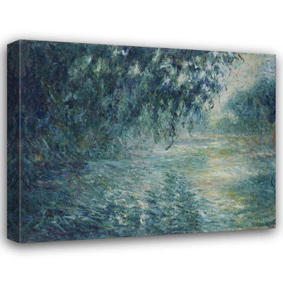 "Morning on the seine" par Claude Monet - Art mural sur toile tendue avec châssis