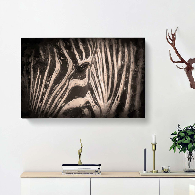 Eye of the Zebra in Abstract - Wrapped Canvas, 35cm H x 50cm W x 3cm D