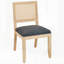 Ensemble de 2 chaises de salle à manger en rotin de style campagnard avec dossier bas et cadre en bois massif-129592826-129592828