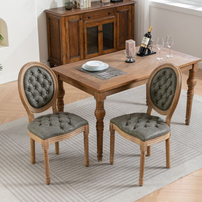 Chaise de salle à manger de style français antique, ensemble de 2