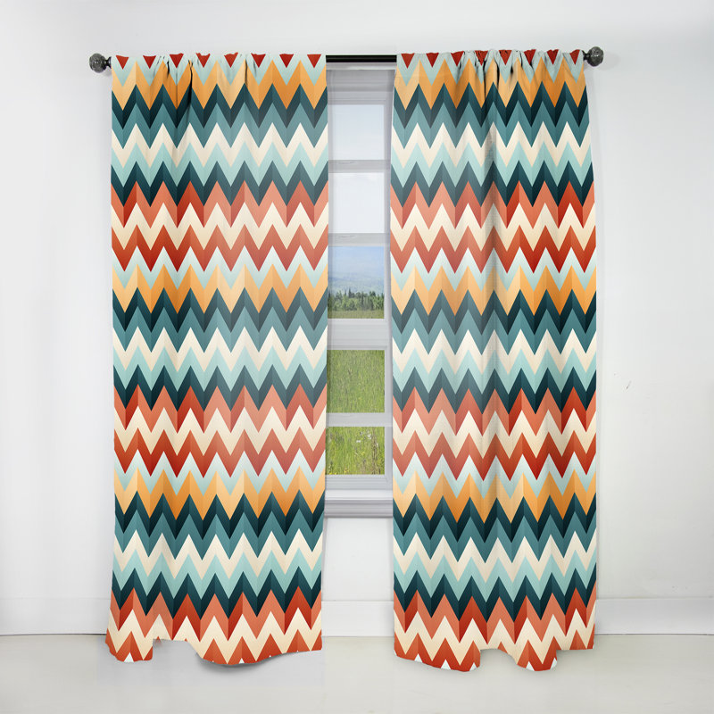 Scandinavian Grace Chevron Motif I - Rideau à chevrons - Rideau à chevrons obscurcissant - 1 panneaux, L 52 po x L 63 po