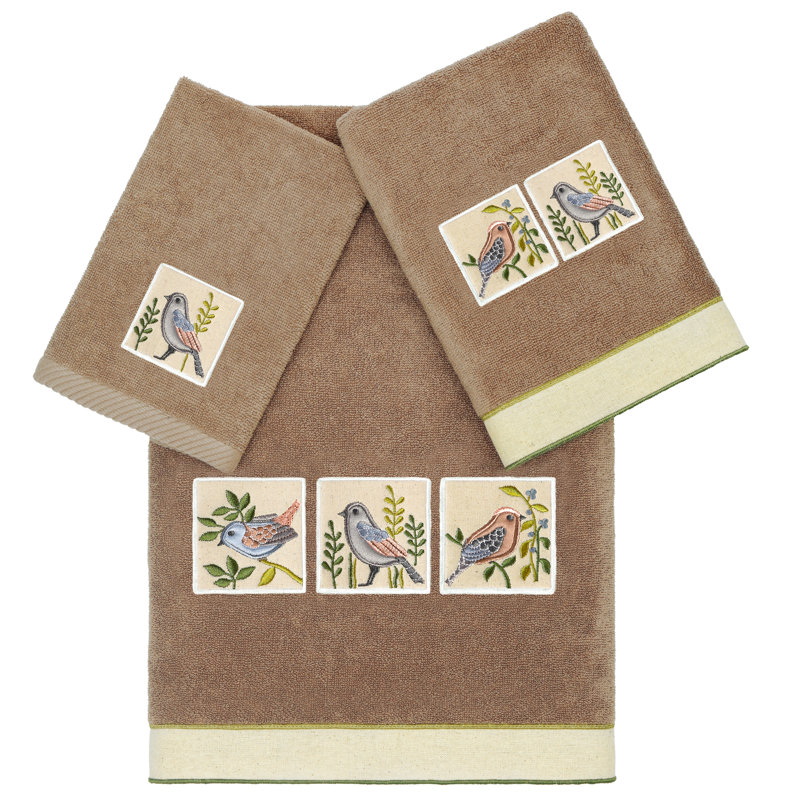 3 Piece Turkish Cotton Towel Set, Cocoa