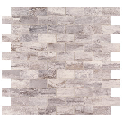 Carreau de mosaïque en porcelaine polie pour plancher et mur 2 po x 4 po Basalt