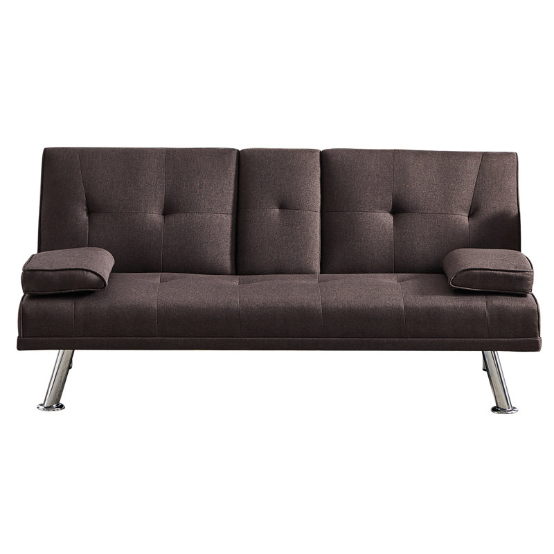 Krystel Fabric 65.35'' Reception Loveseat, Brown