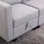 Petit canapé modulaire en L avec repose-pieds convertible et grand rangement, gris clair